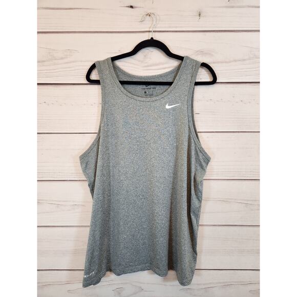 The‎ Nike Tee Womens Gray Solid Round Neck Sleeveless Activewear Tank Top  XL - Picture 1 of 6